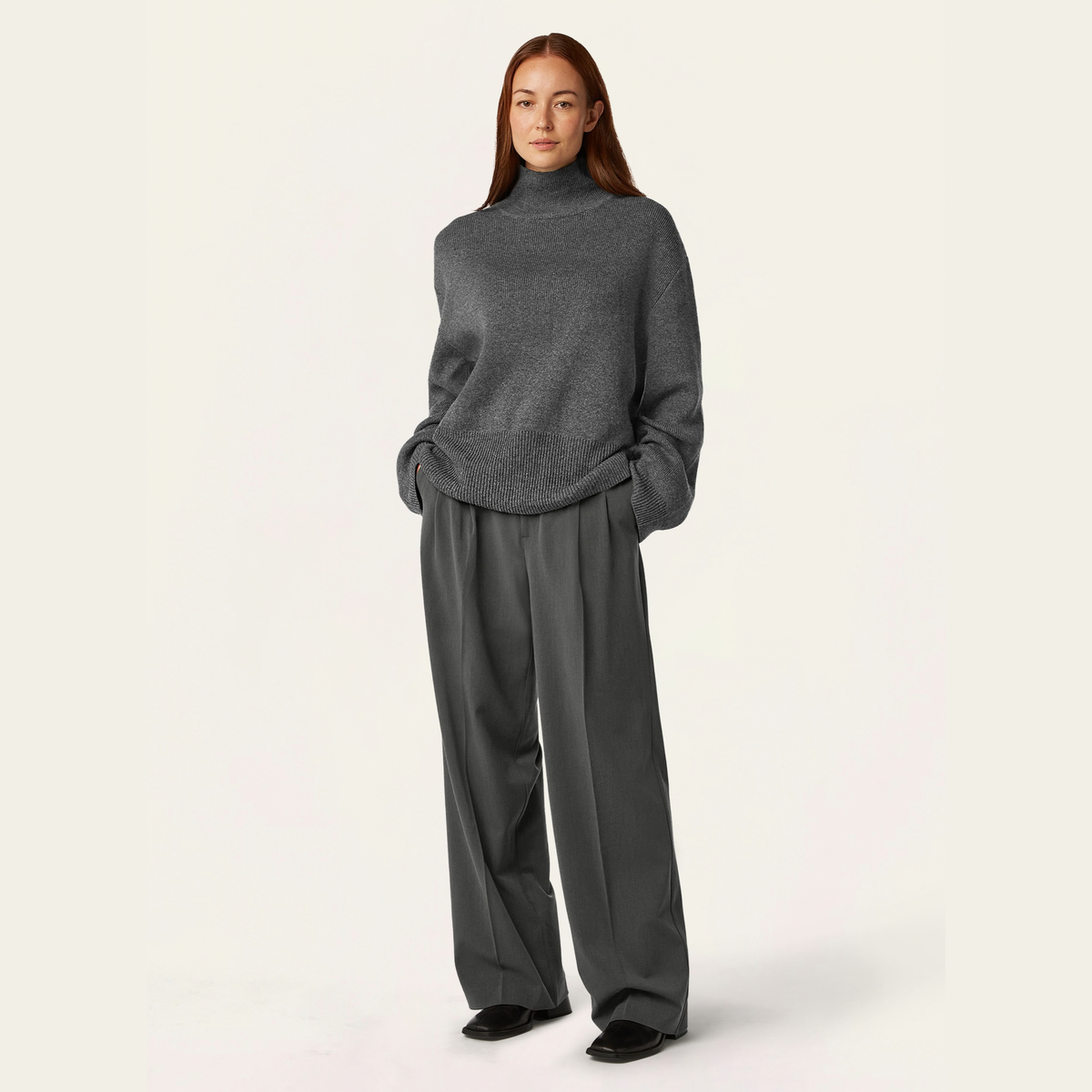 Heavy Seawool Turtleneck - Dark Grey
