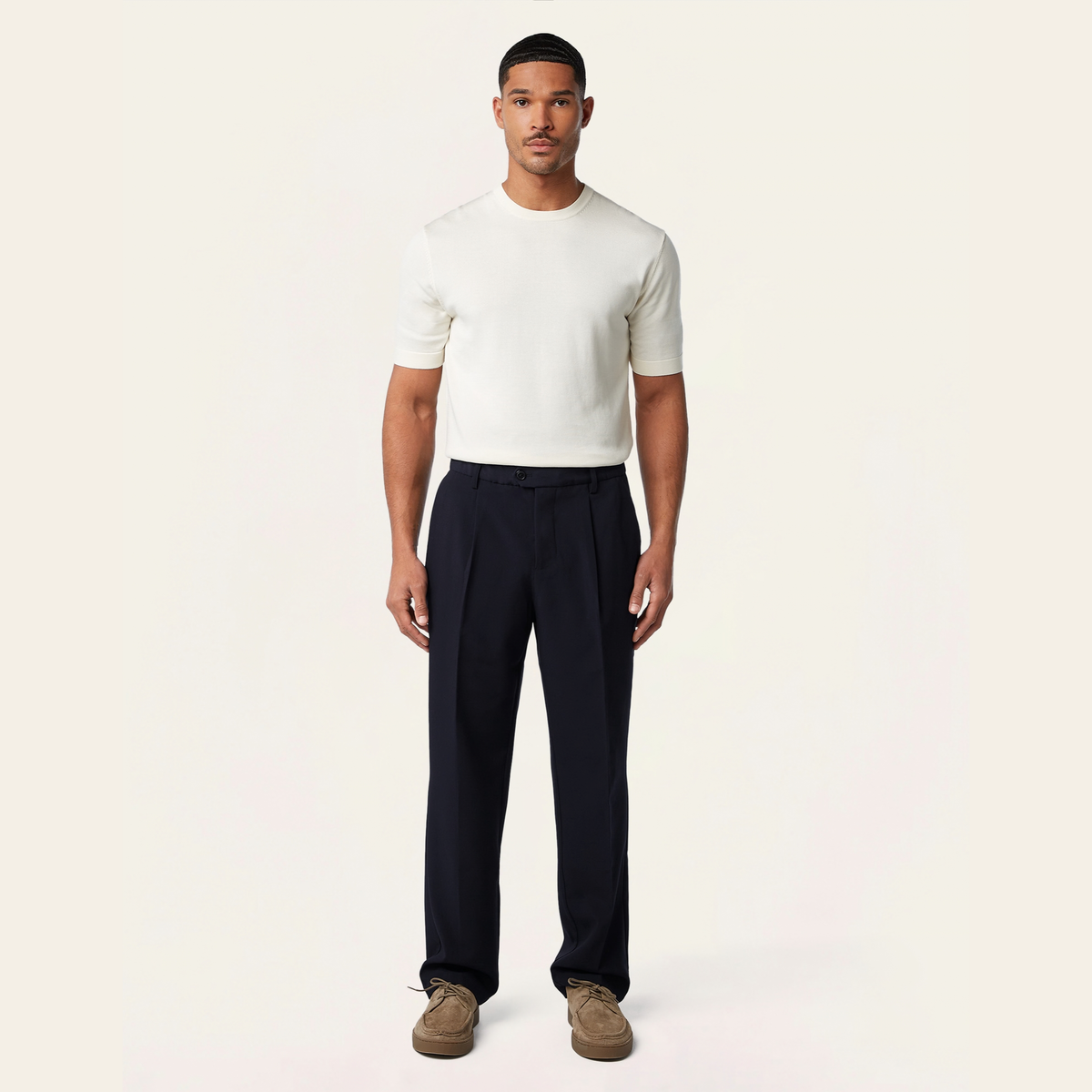 Straight Travel Pants Navy