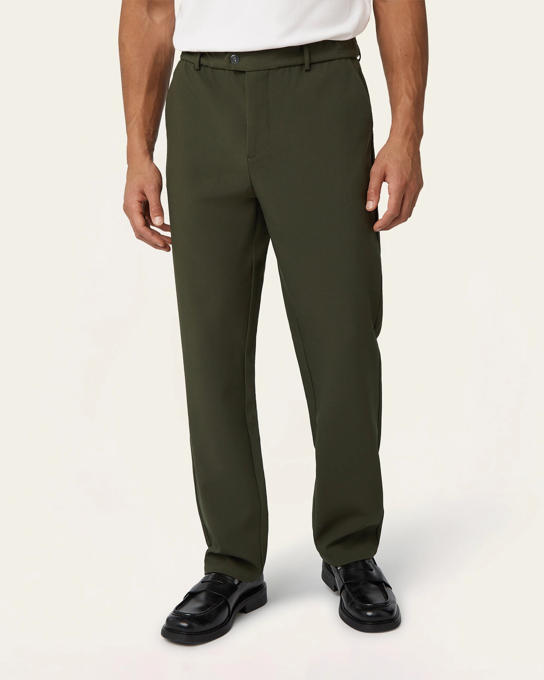 Straight pants Dark Green