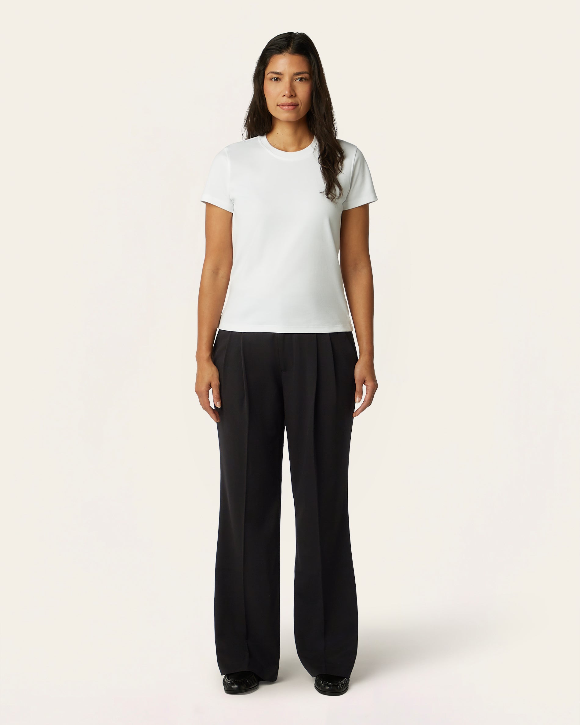 Pleated Signature wide pants - Black