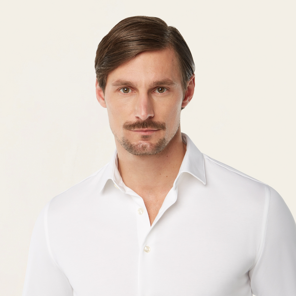 Seawool sweater & Knitted non-iron shirt bundle | White & Light blue