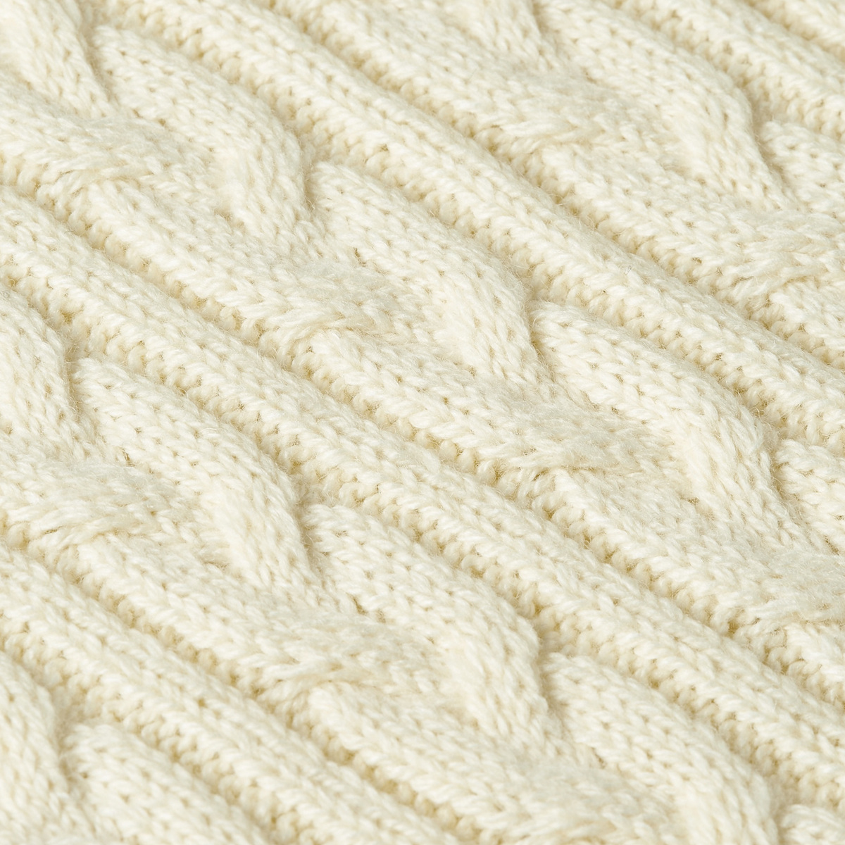 Heavy Seawool Cable Crewneck Off White