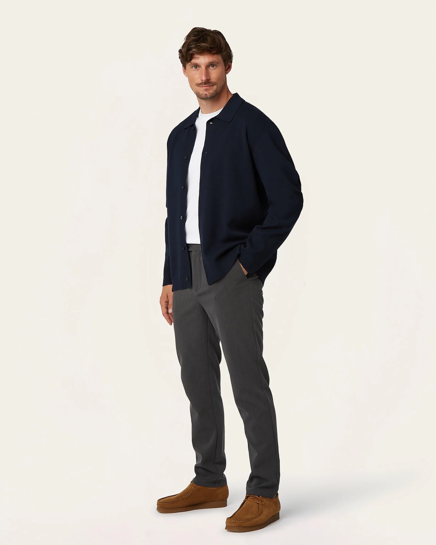 Jacquard Cardigan Navy