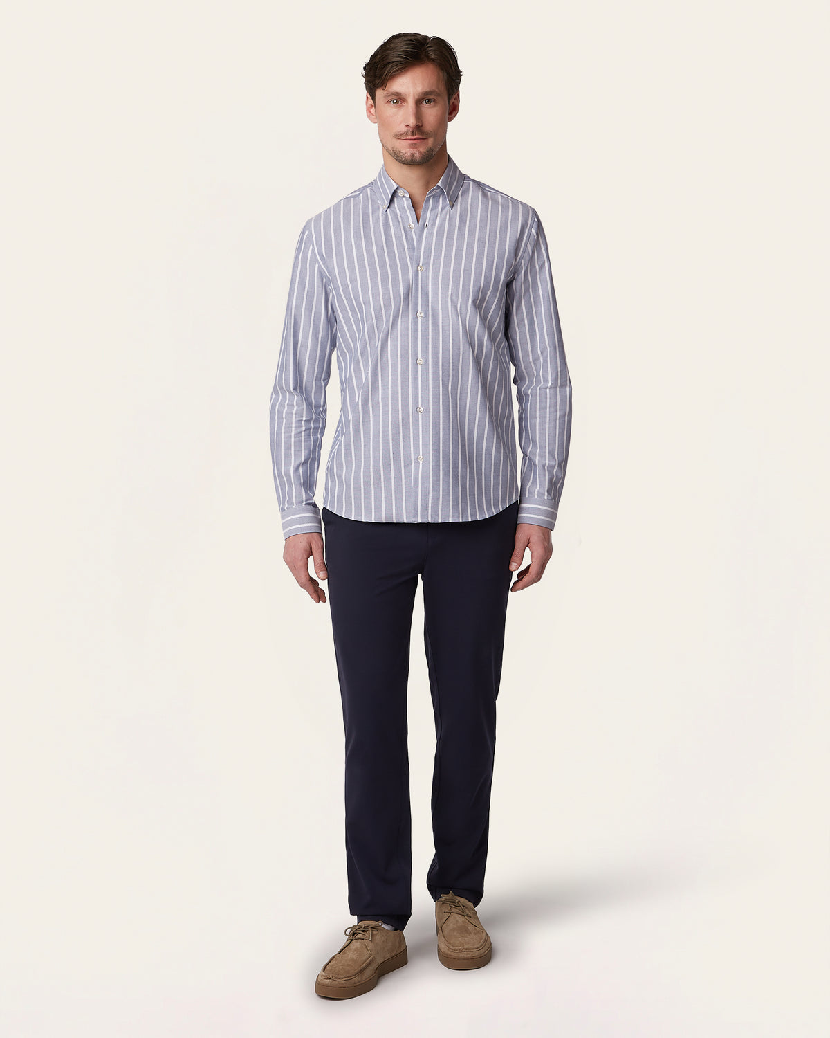 Oxford Shirt Teal / White Stripe