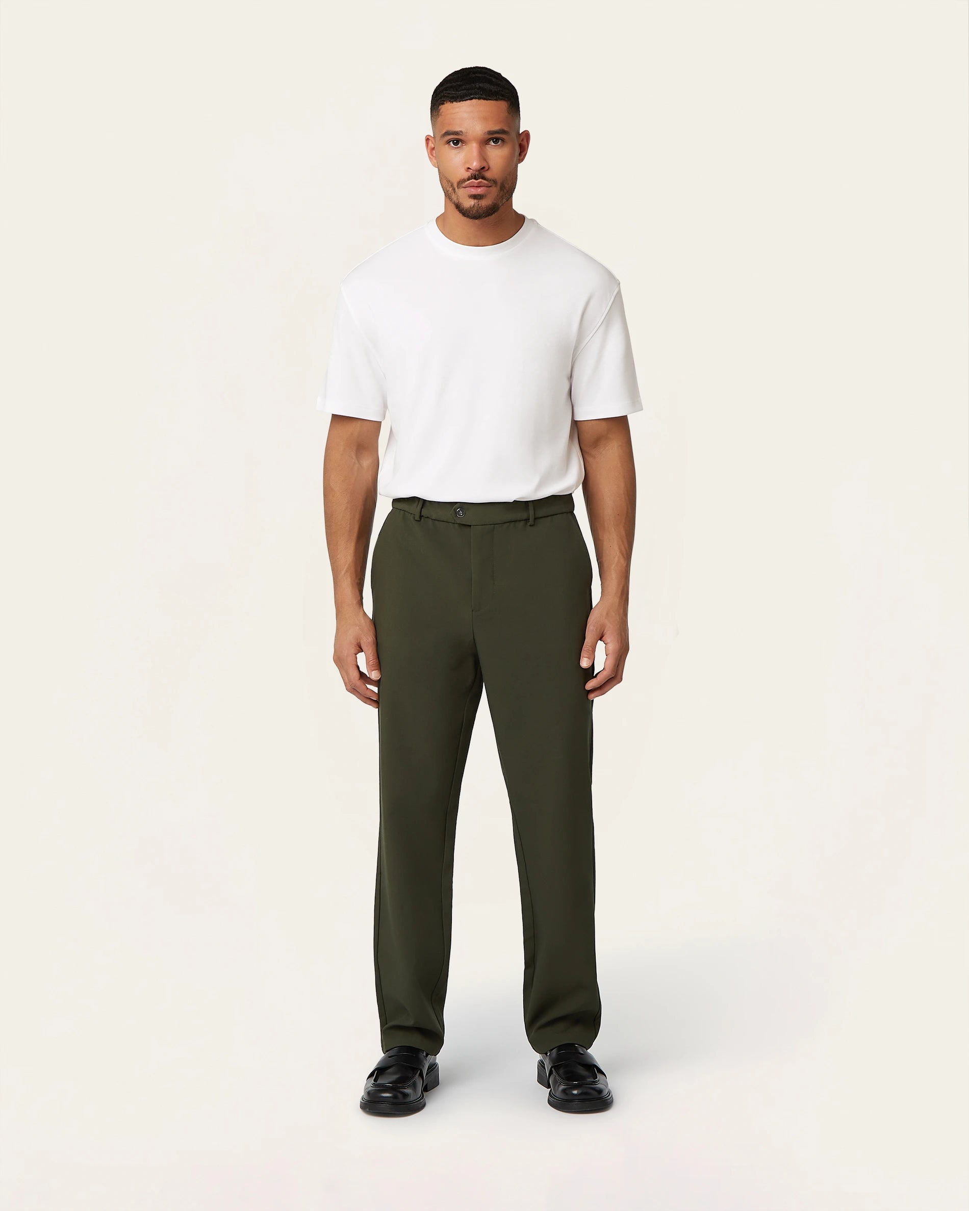 Straight pants Dark Green