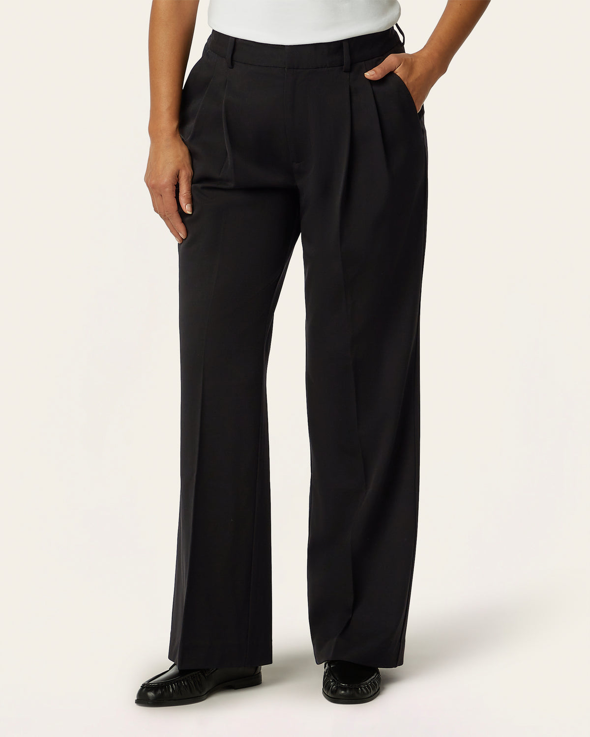 Black Wide Fit Classic Pants | LIV by LABFRESH